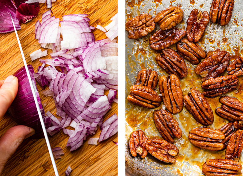 squash salad onion pecans