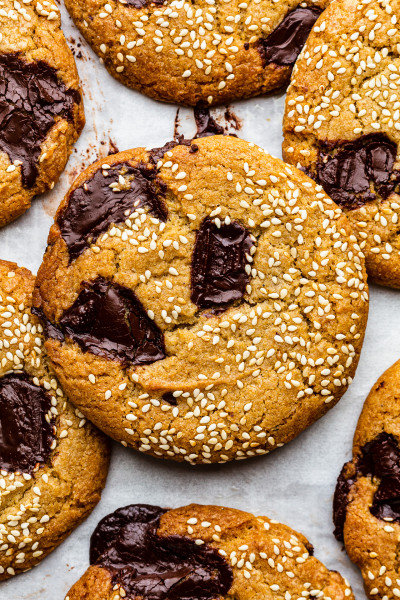 vegan choc chip cookies tahini macro