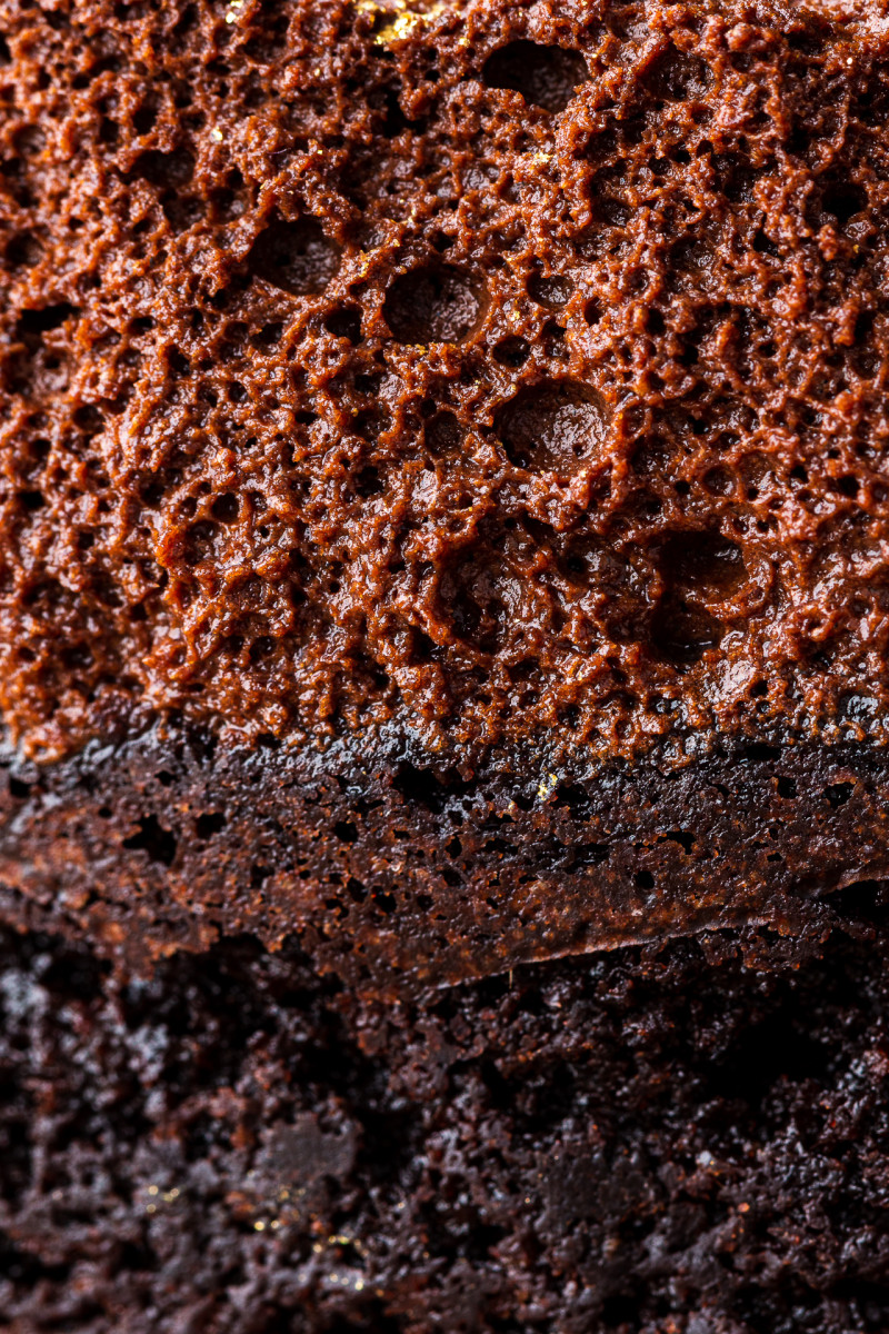 vegan chocolate mousse cake close