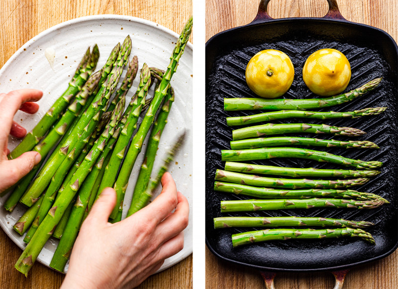 roasted asparagus charred lemon dressing asparagus