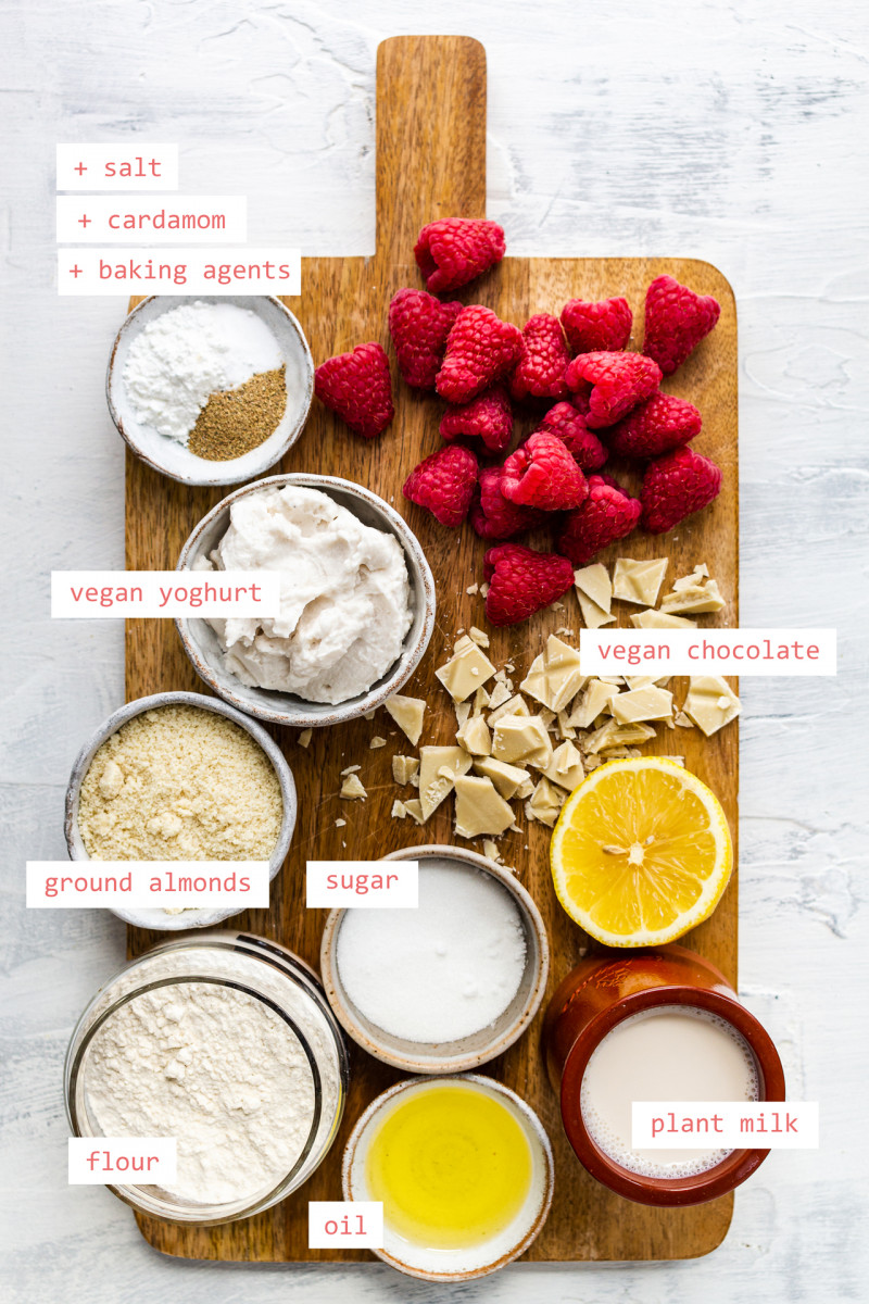 vegan raspberry muffins ingredients