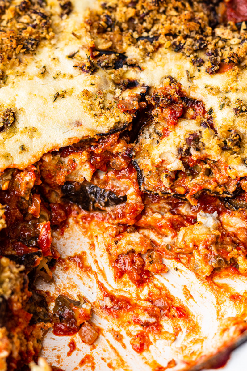 aubergine bake cross section