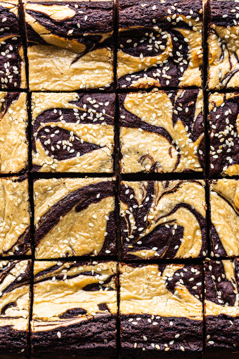 vegan tahini brownies macro