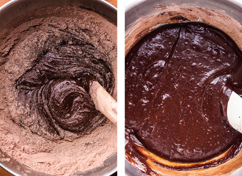 vegan tahini brownies mixture