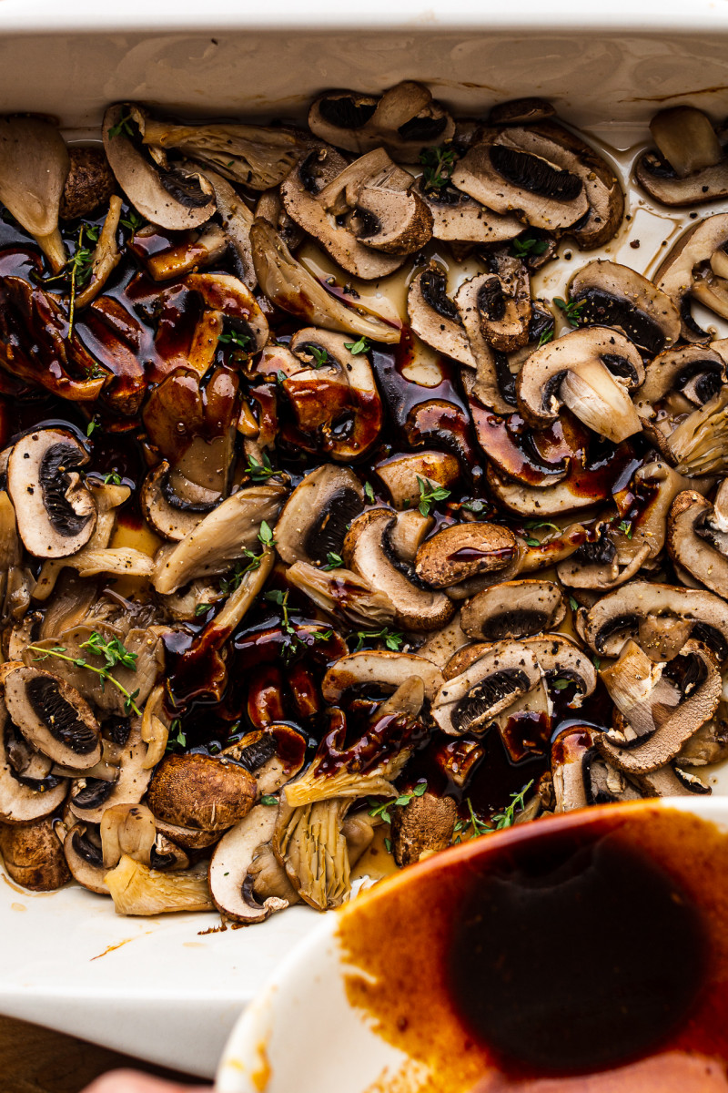 creamy polenta mushrooms before