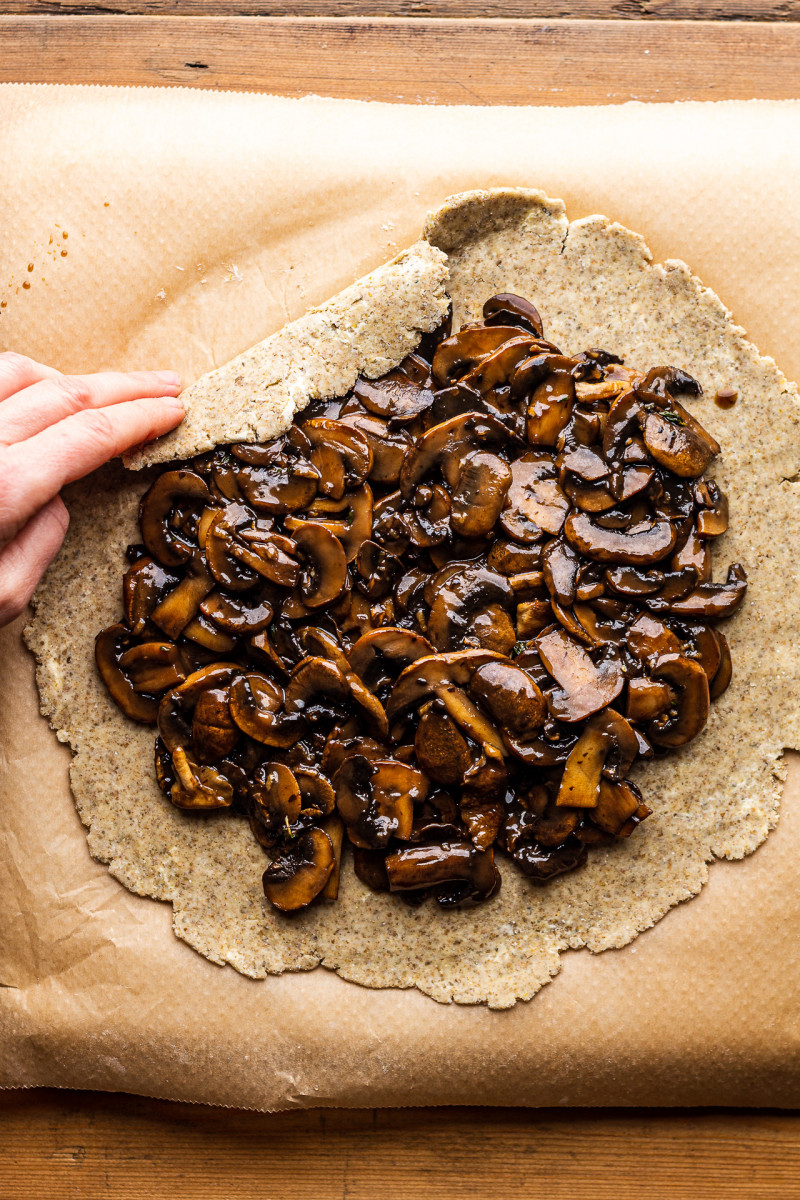 mushroom galette assembly