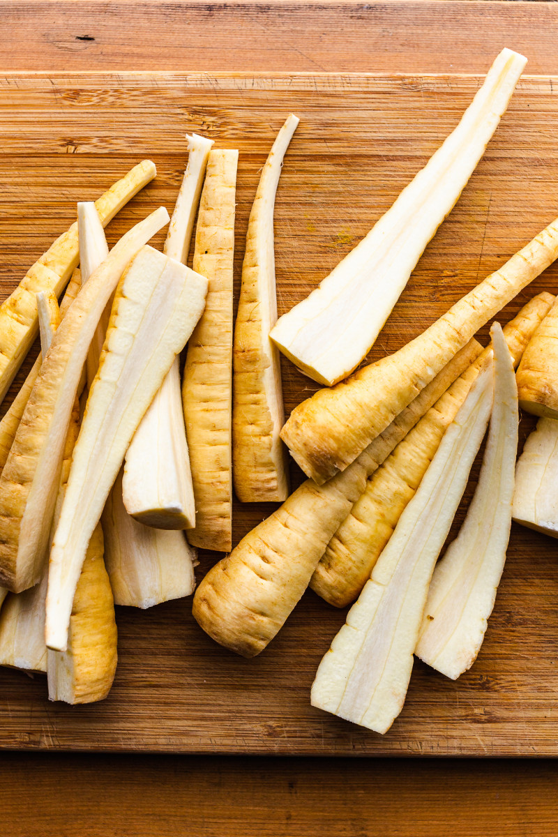 roast parsnips prep