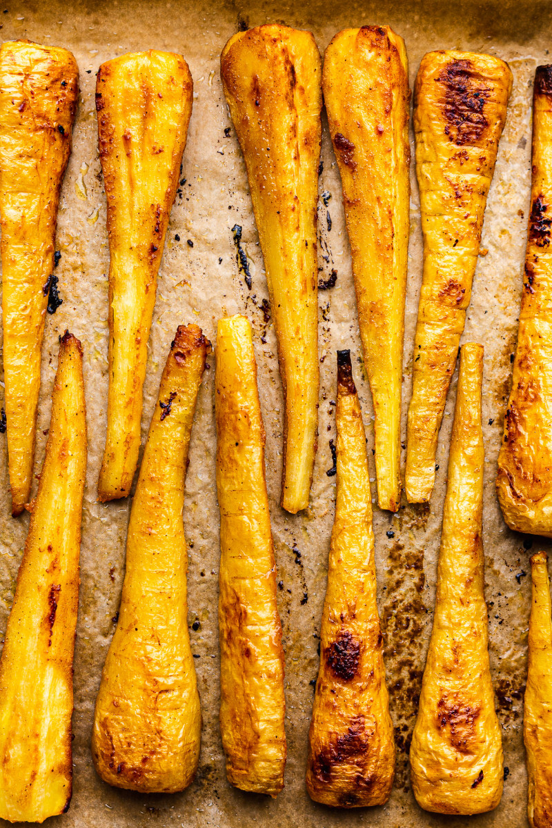 roast parsnips tray