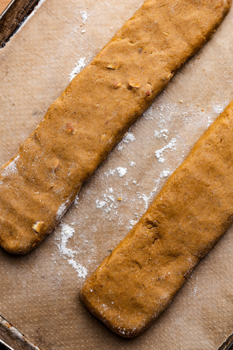 vegan pumpkin biscotti shaped