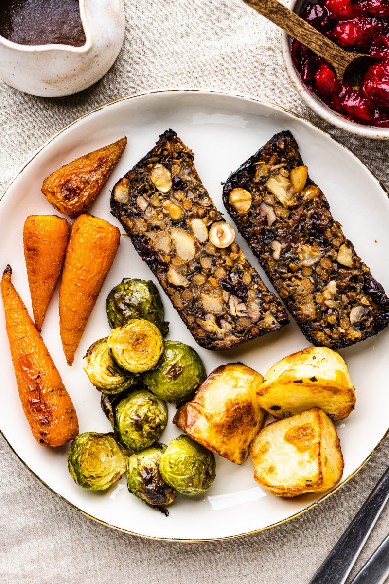 vegan nut roast plate