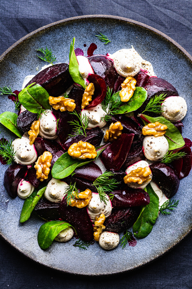 beetroot salad horseradish top down