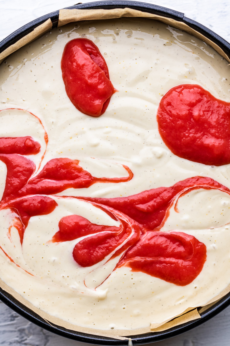 vegan cheesecake before baking