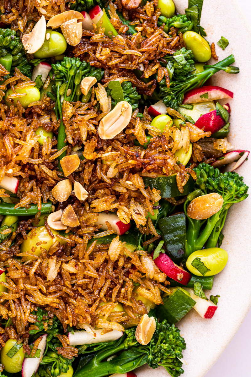 crispy rice salad close