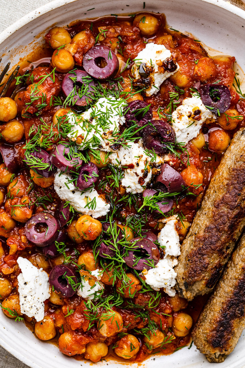 greek chickpeas tomato sauce macro