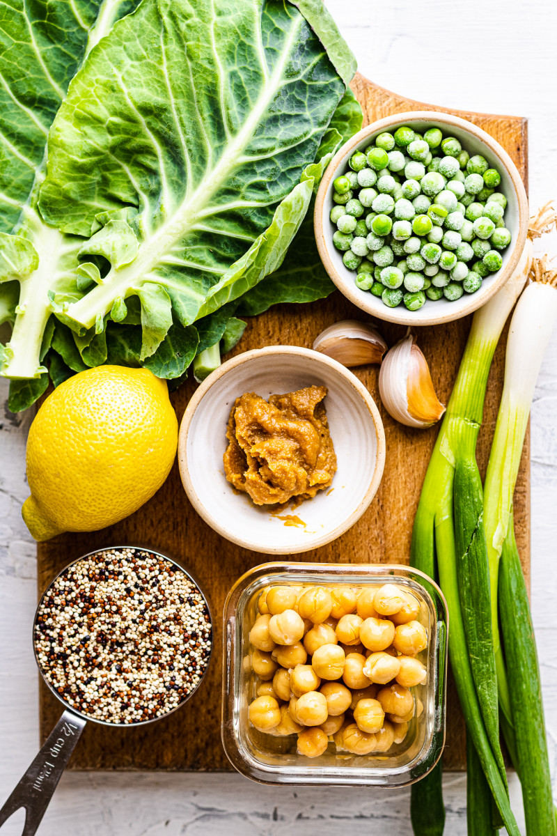 green bowl quinoa ingredients