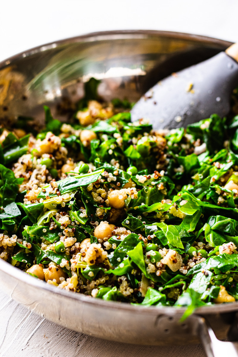 green bowl quinoa pan