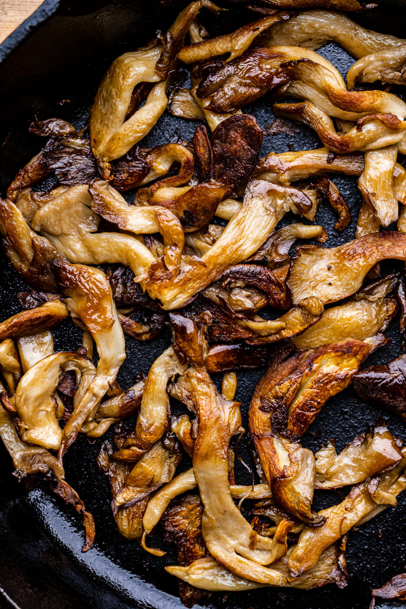 vegan gyros mushrooms seared