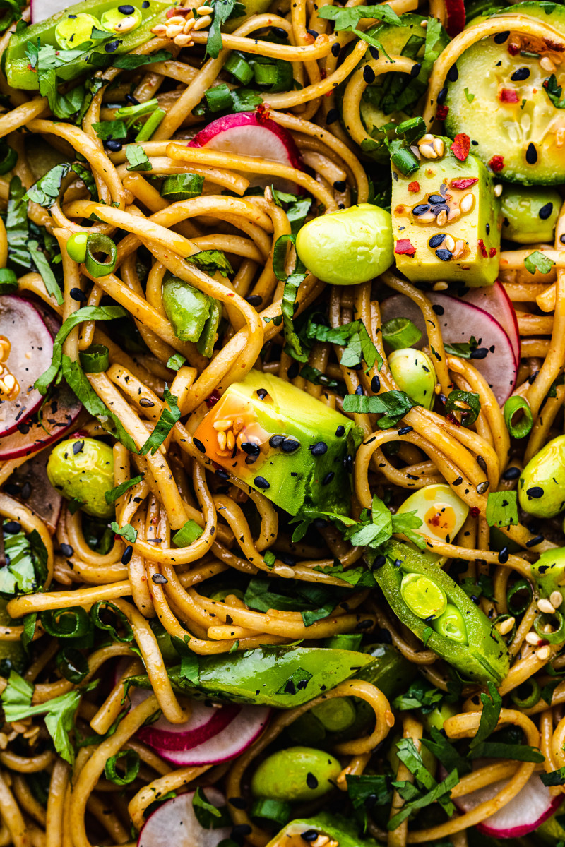 cold noodle salad close