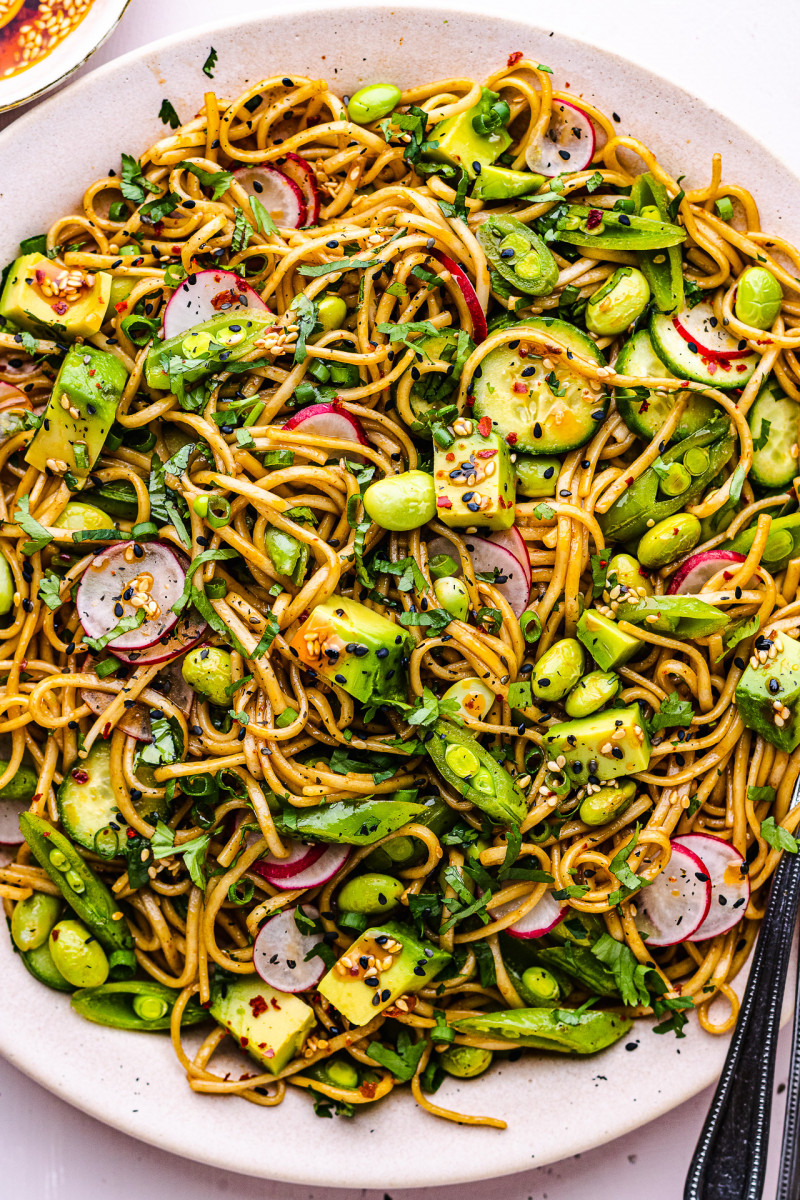 cold noodle salad plate