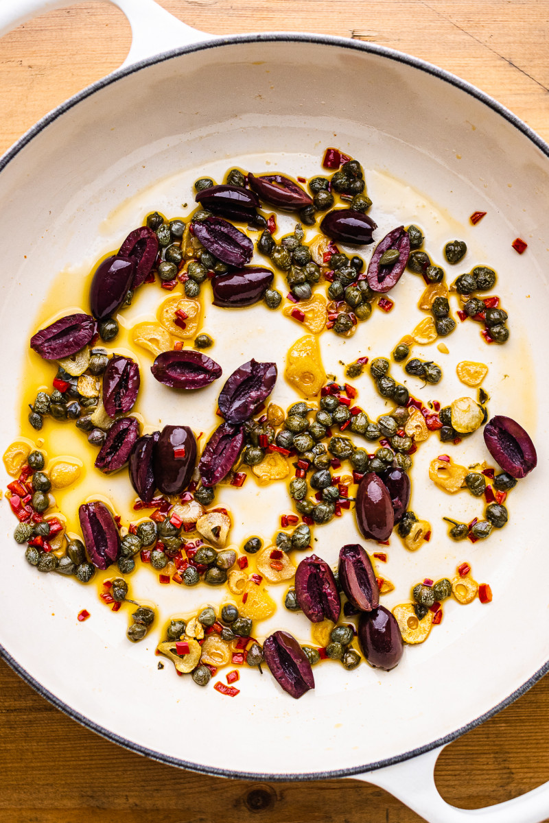 puttanesca pasta infusing oil