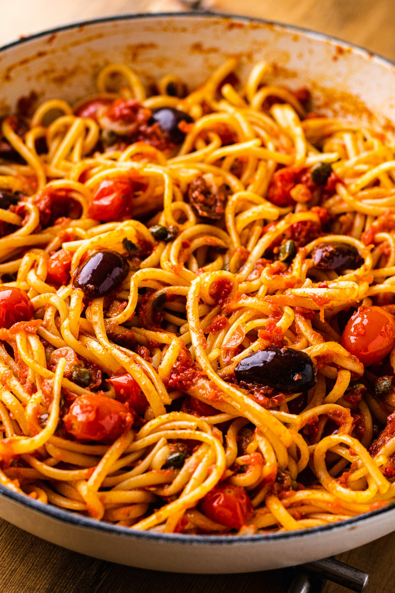 puttanesca pasta made side