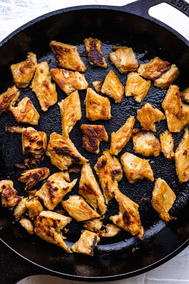 vegan chicken dinner panfried chicken