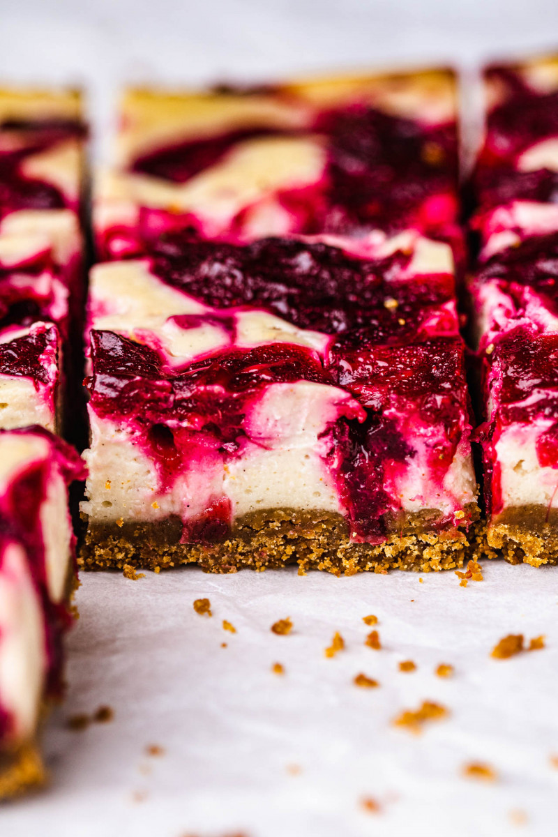 cranberry cheesecake bars side
