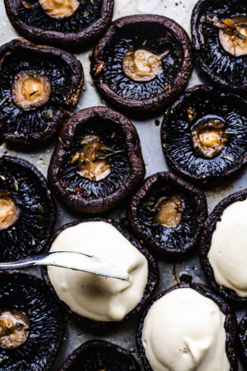 stuffed mushrooms assembly