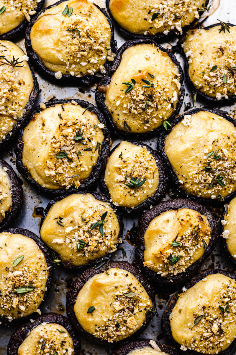 stuffed mushrooms top down
