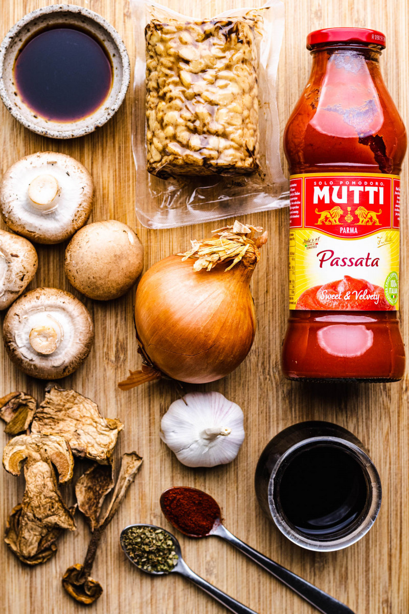 tempeh bolognese ingredients