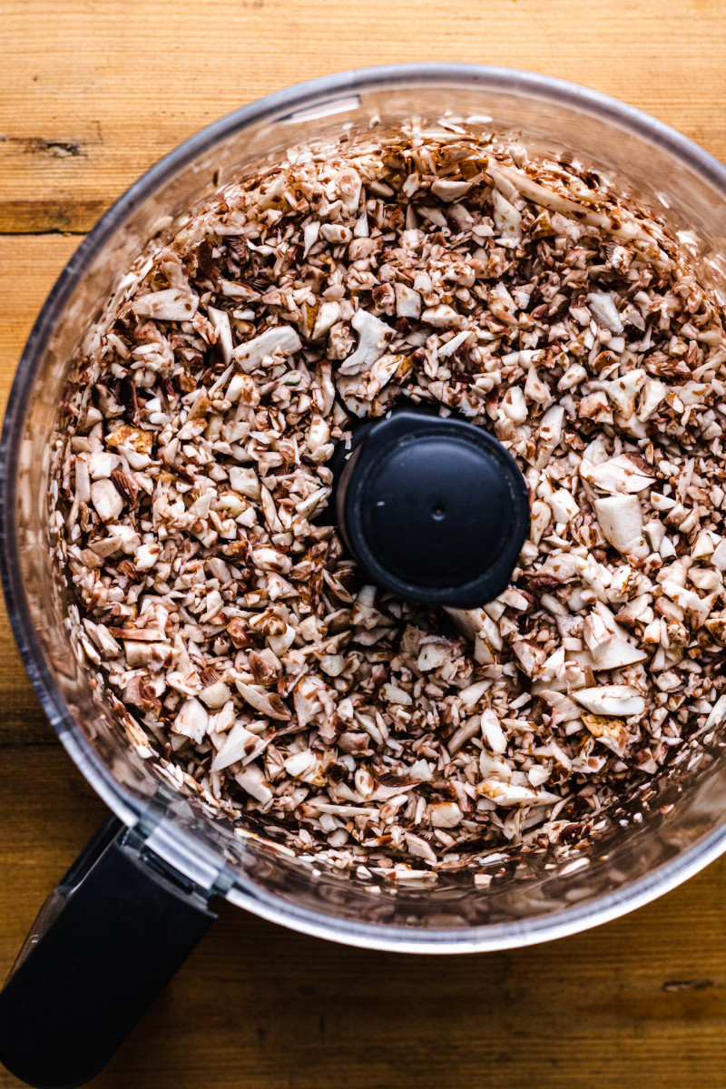 tempeh bolognese mushroom prep