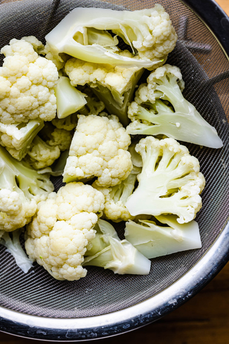 cauliflower fritters boiled