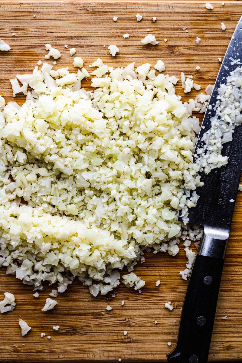 cauliflower fritters chopped