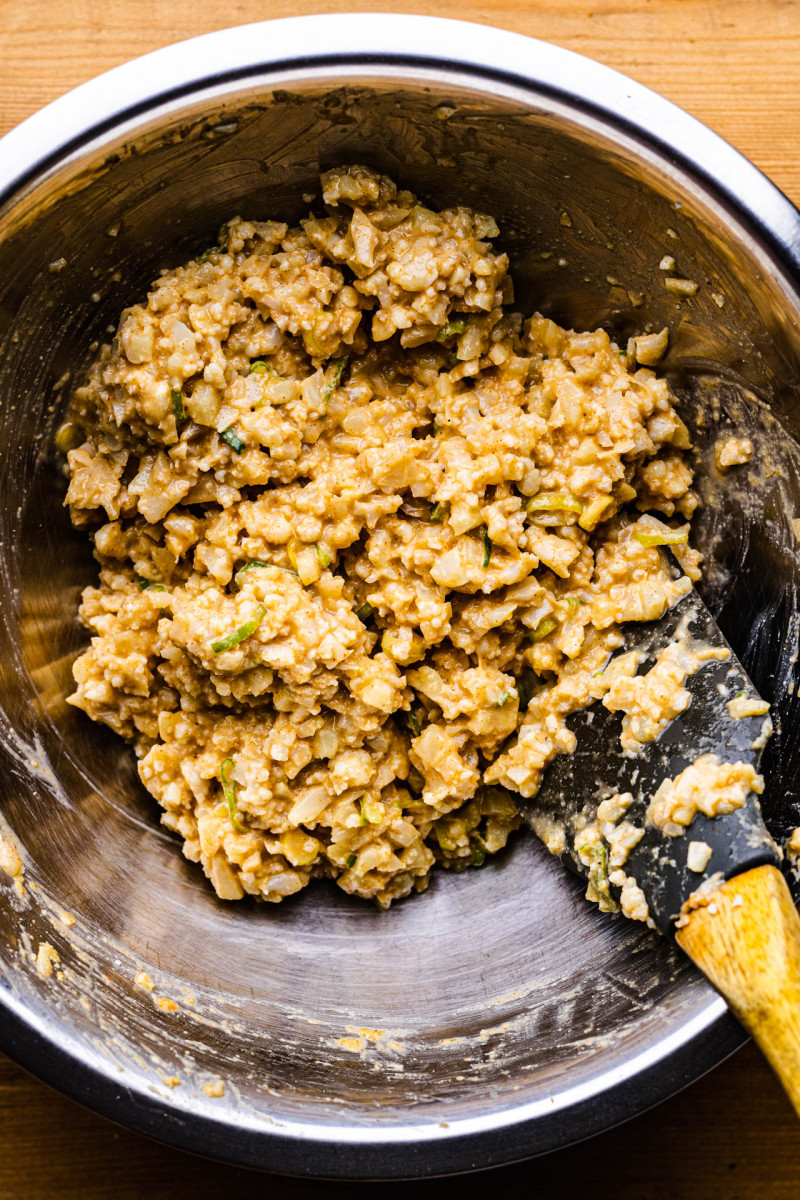 cauliflower fritters mixture