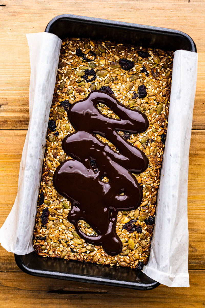 seed bars drizzled chocolate