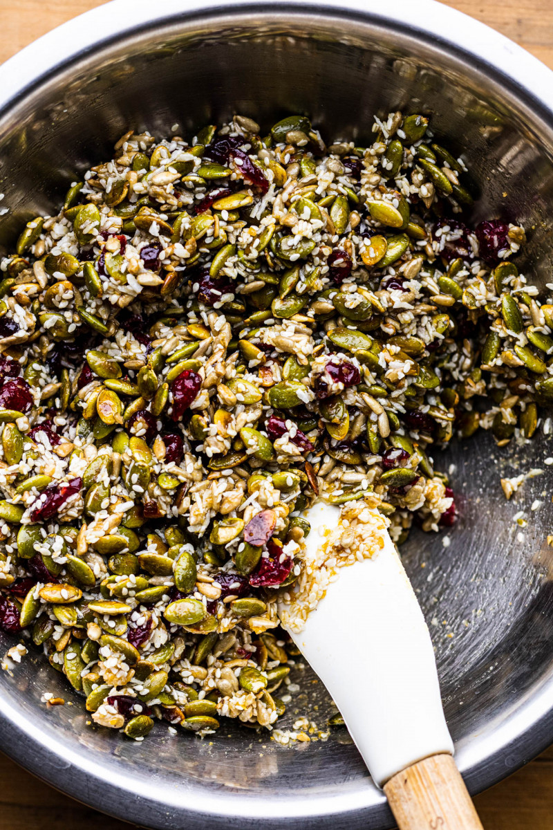 seed bars mixing ingredients