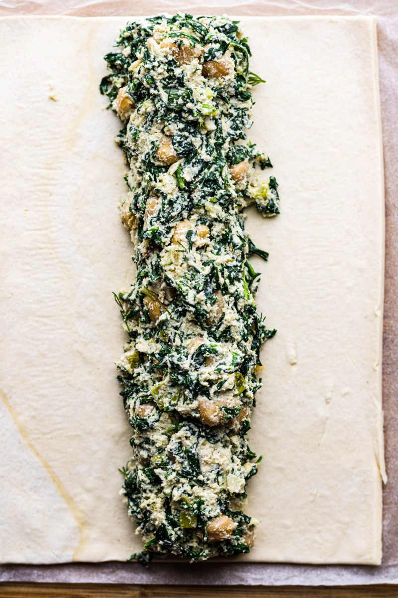 spinach ricotta rolls vegan snake