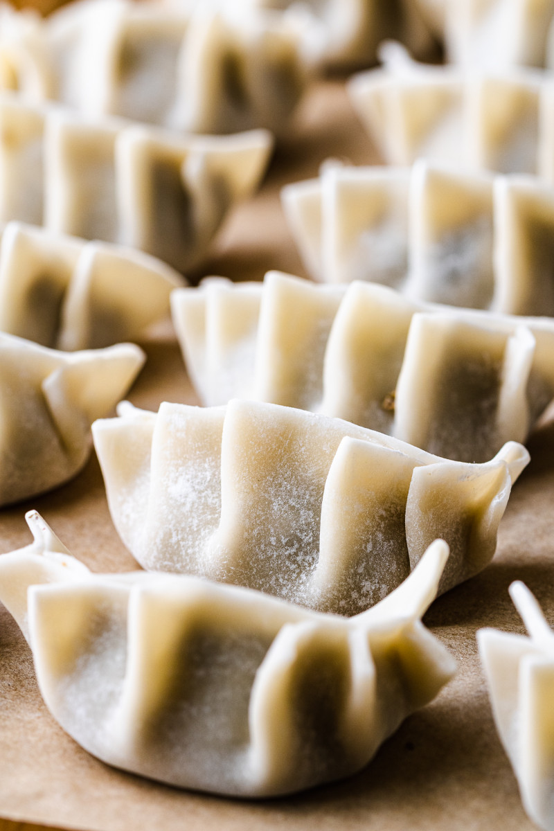 vegan gyoza tempeh folded