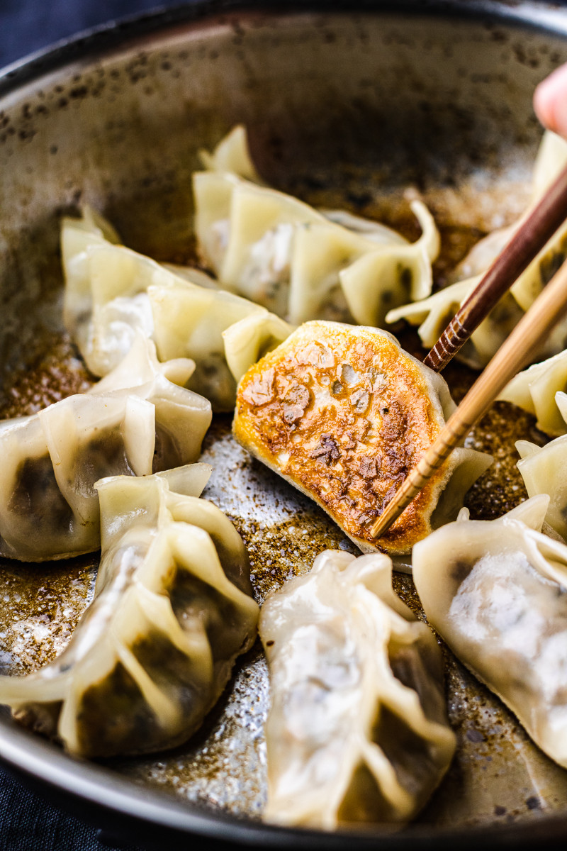 vegan gyoza tempeh fried bottoms