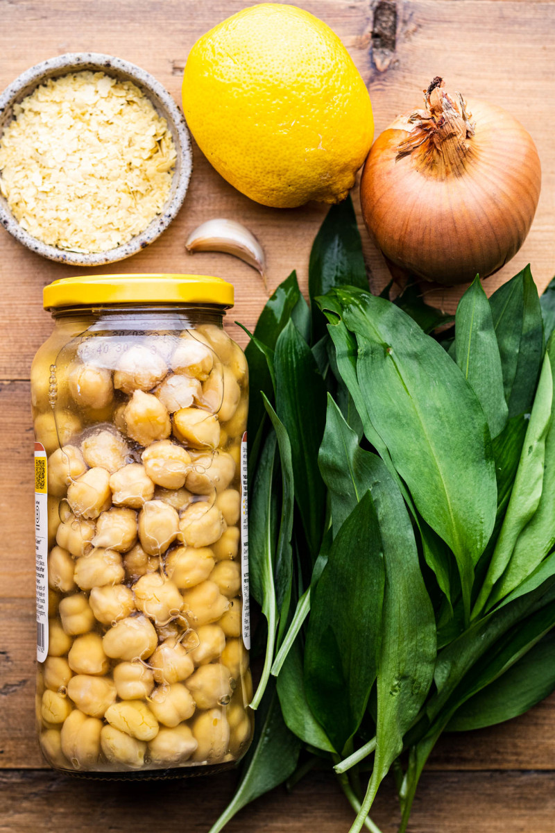 wild garlic chickpea stew ingredients