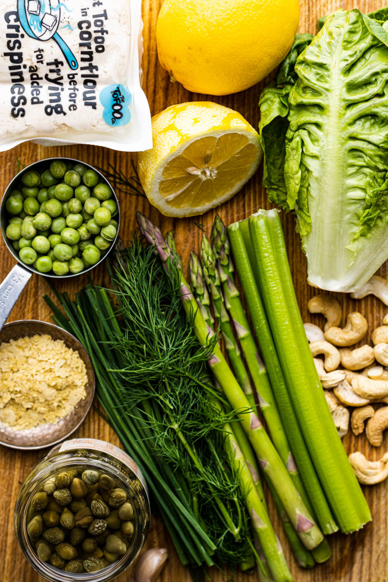 green spring salad lemon tofu ingredients