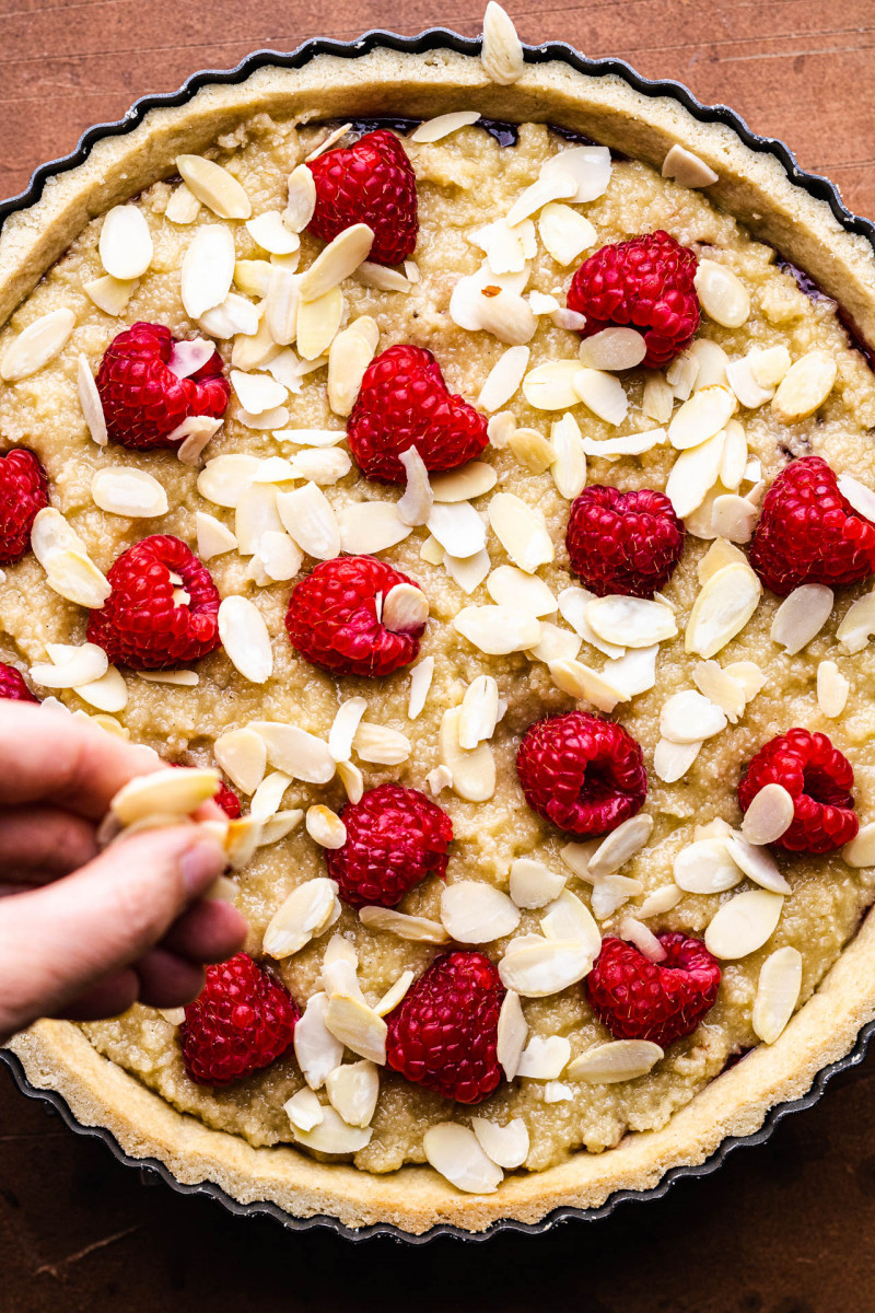 vegan bakewell tart before