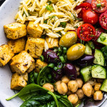 Greek bowls with lemon tofu