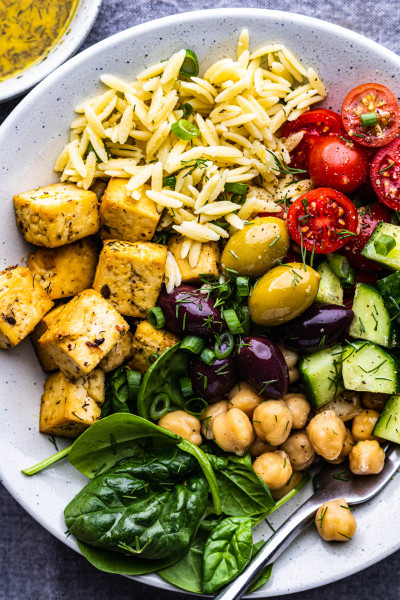 greek bowls lemon tofu