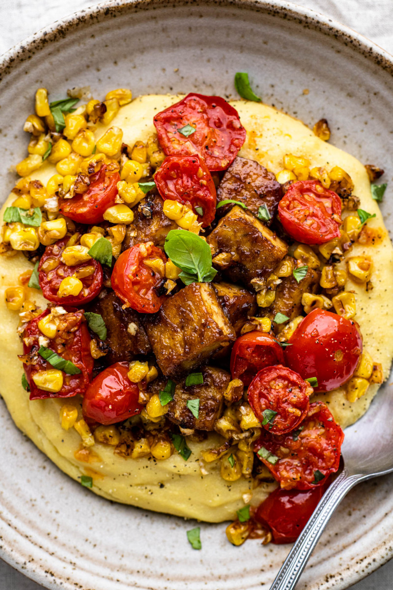 polenta tamarind tofu tomatoes corn