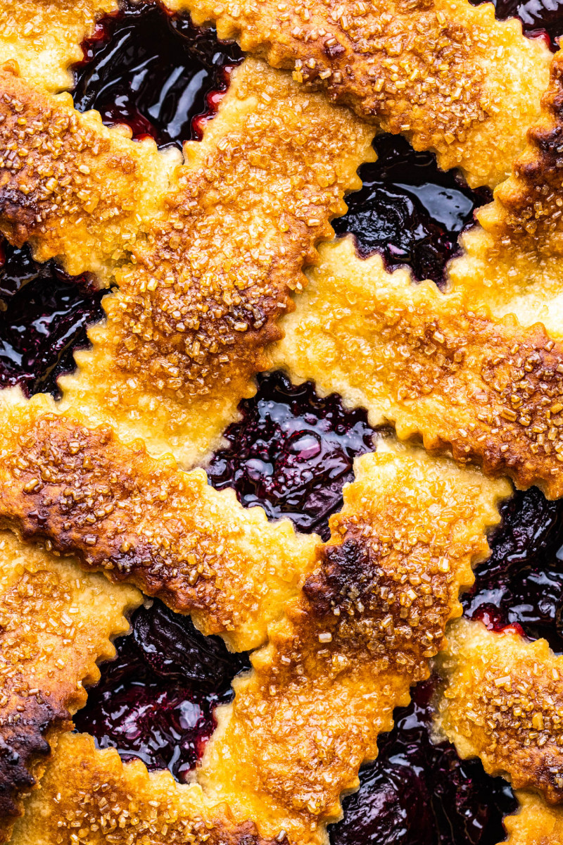 vegan cherry pie close