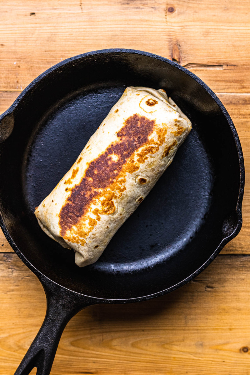 vegan burrito chipotle tempeh toasting